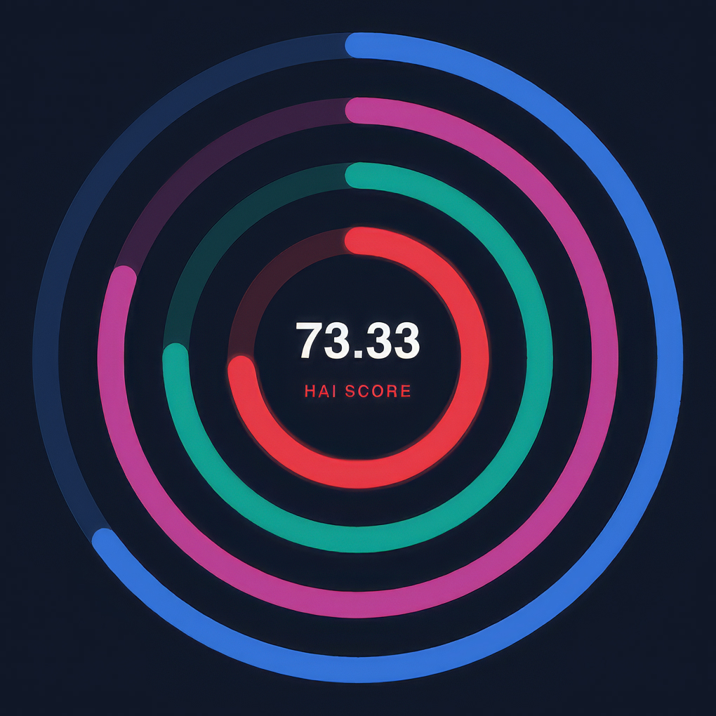 Human Amplification Index ring chart showing an HAI score